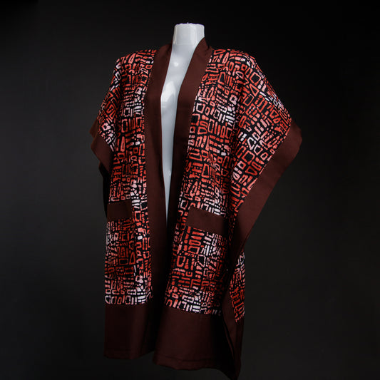 Brown Ankara kimono | Asili Atelier