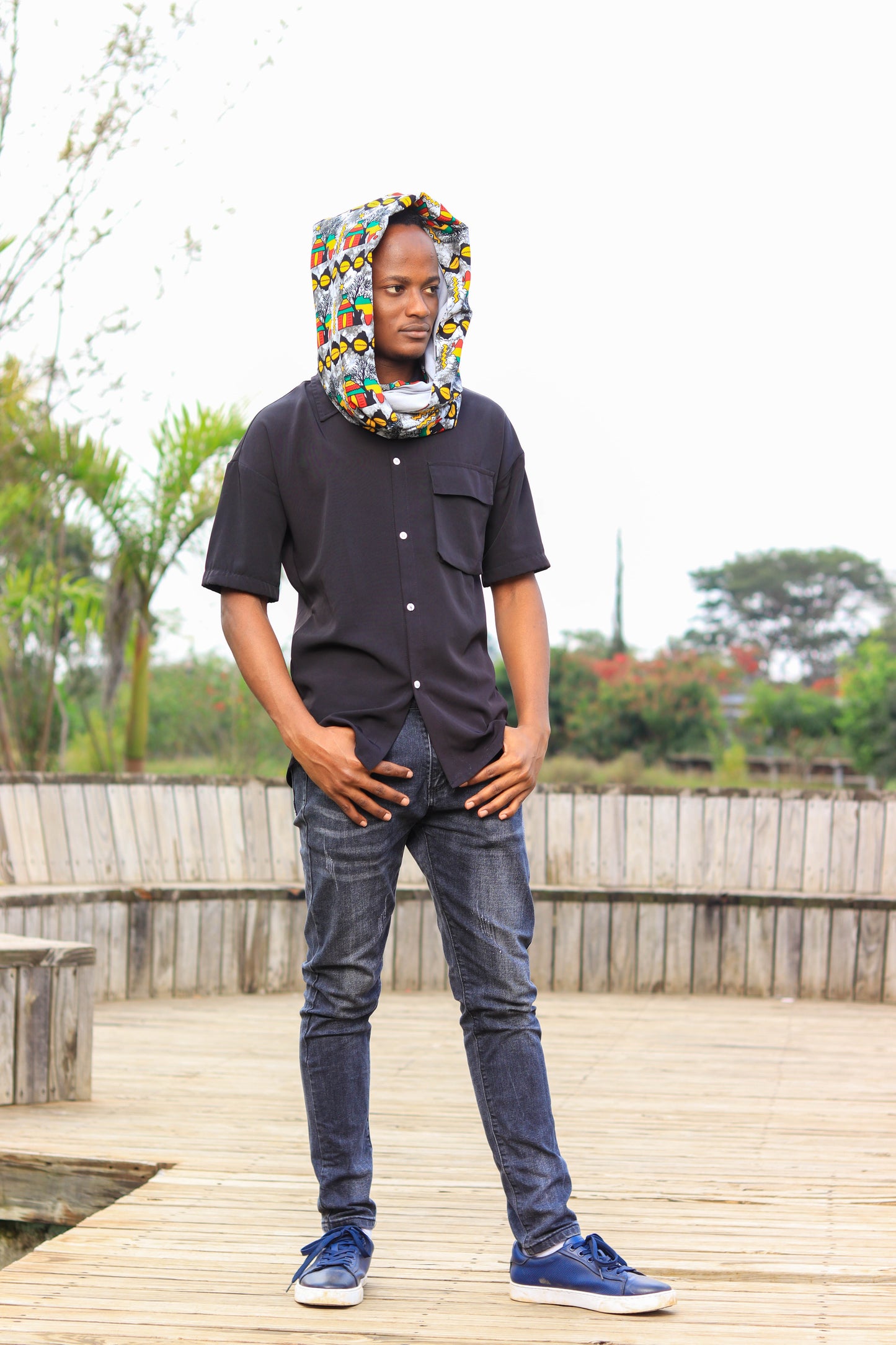 Grey with tribal print