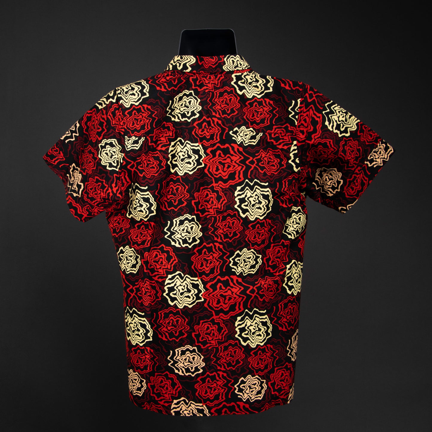 Abstract red grey Ankara shirt | Asili Atelier 