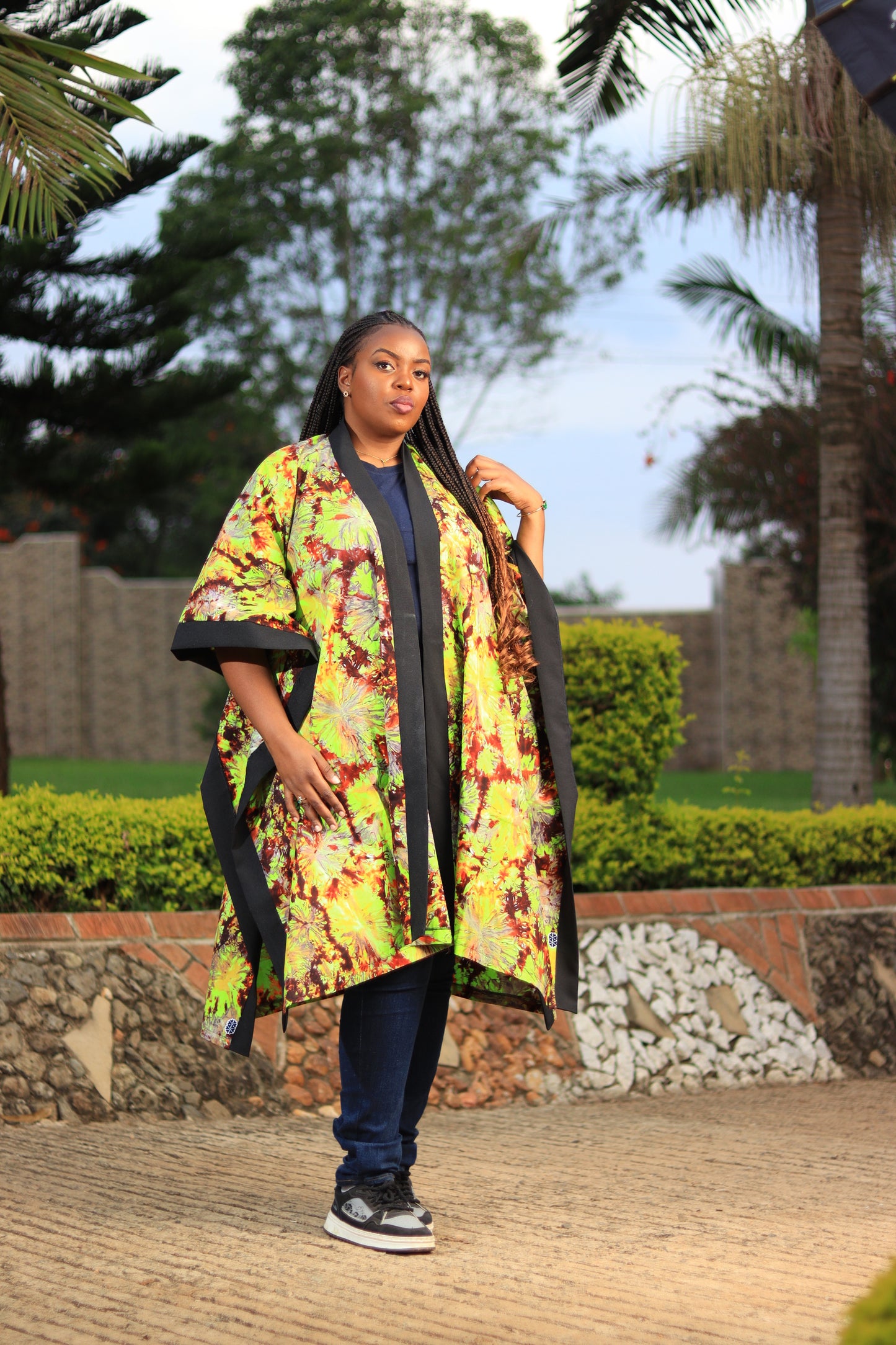 Green floral kimono | Asili Atelier 