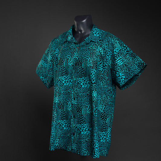 Teal Blue Ankara Shirts | Asili Atelier 