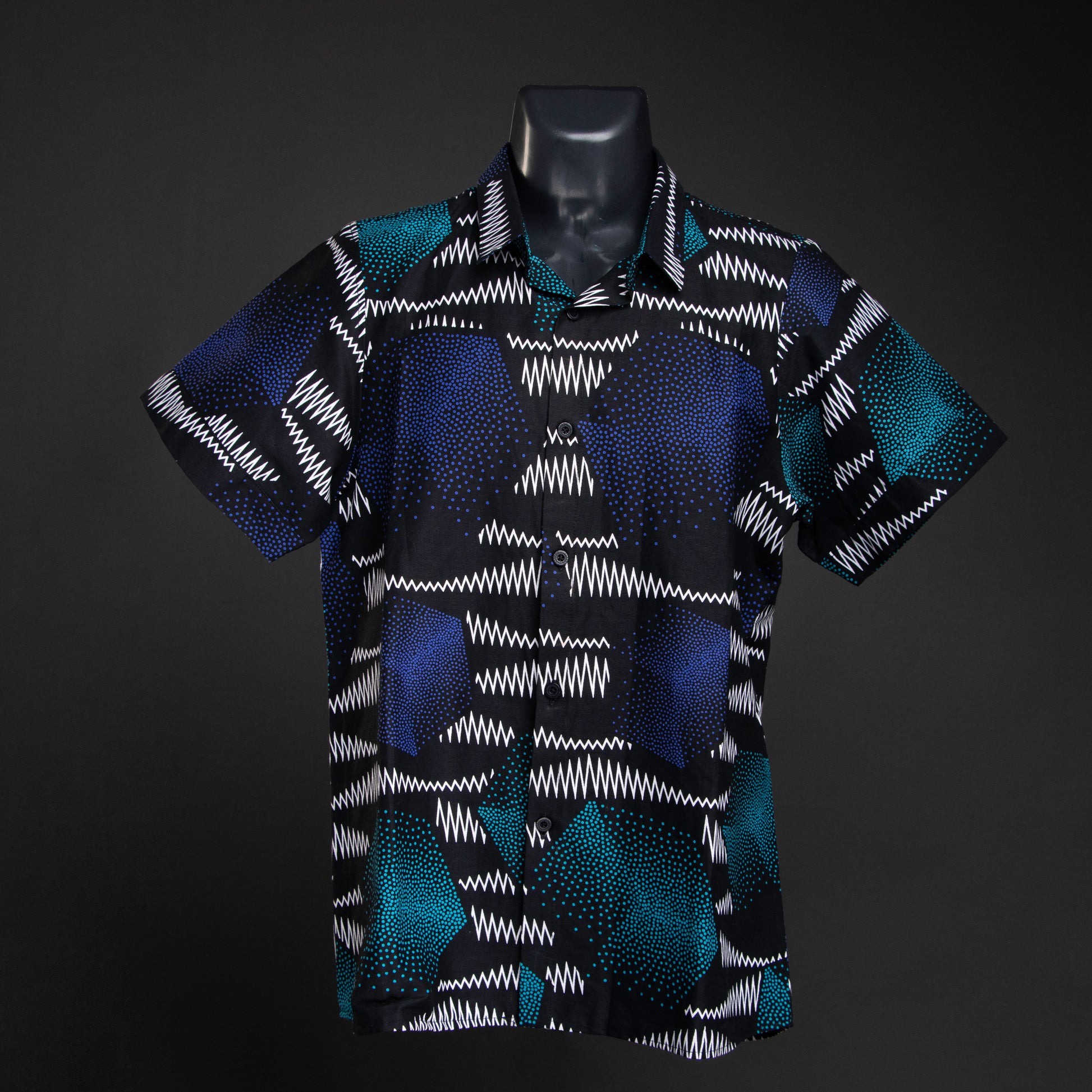 blue Ankara print Shirt | Asili Atelier 