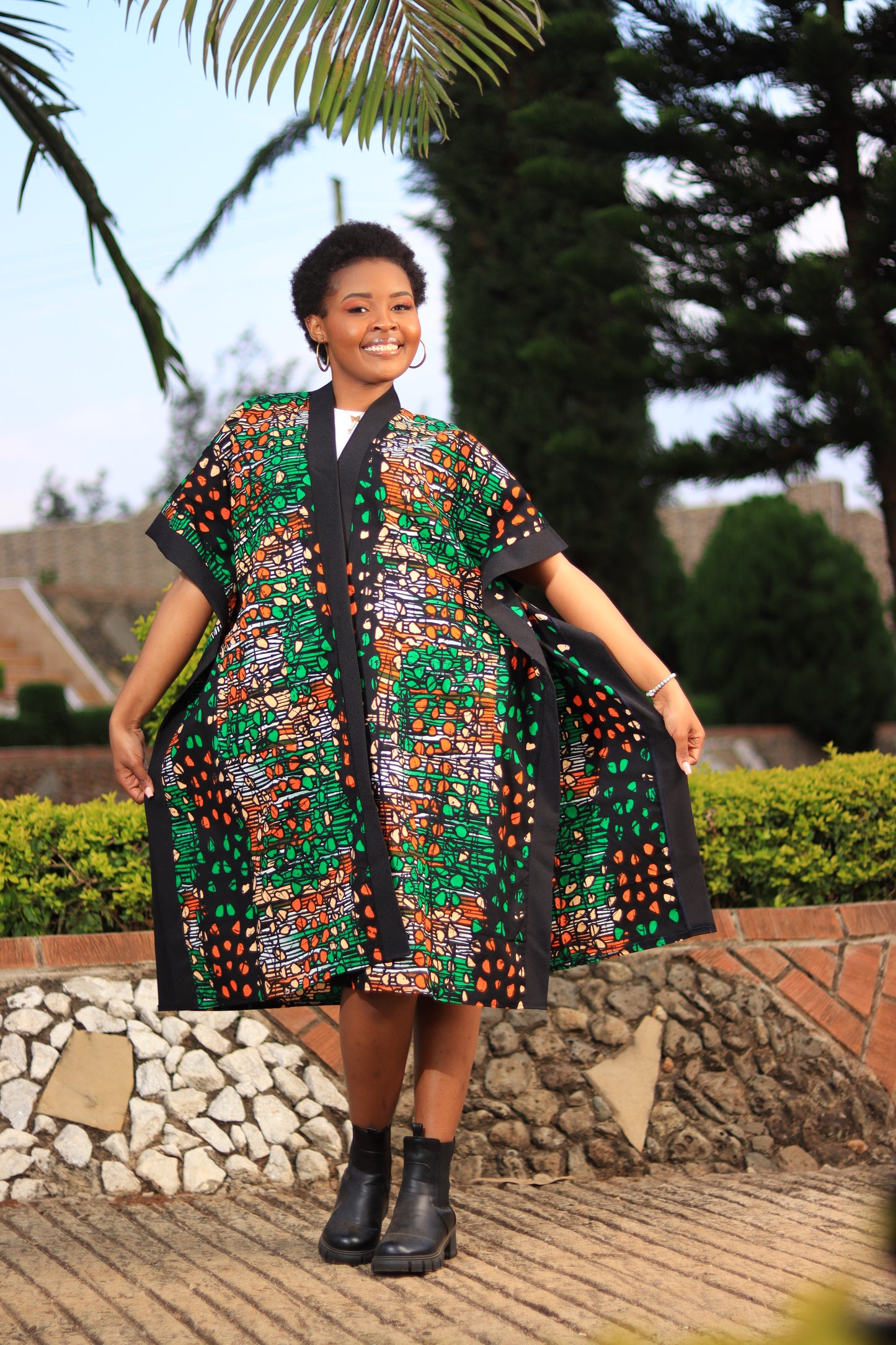 orange floral kimono | Asili Atelier 