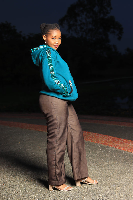 teal hoodie | Asili Atelier
